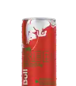 A chilled half can of Red Bull Red Edition