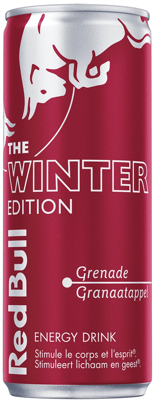  A can of Red Bull Winter Edition Pomegranate