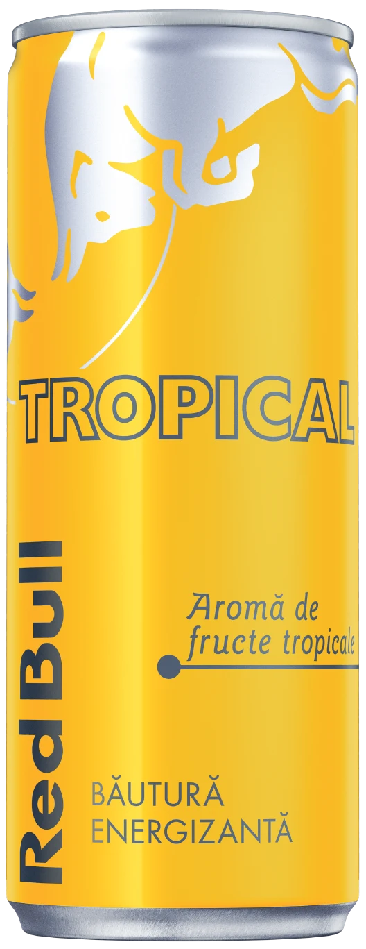 A can of Red Bull Tropical Edition