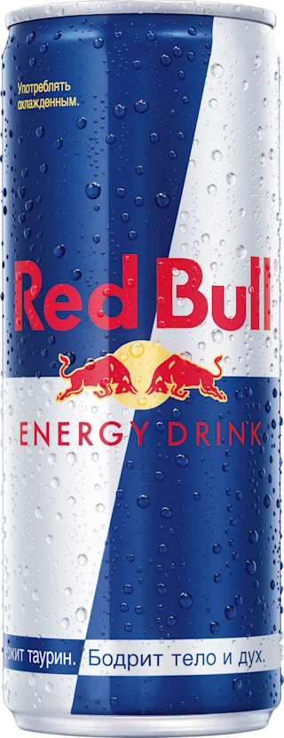 A chilled can of Red Bull Energy Drink