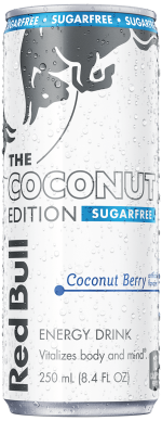 A can of Red Bull Coconut Edition Sugarfree