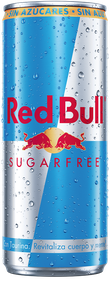 A chilled can of Red Bull Sugarfree