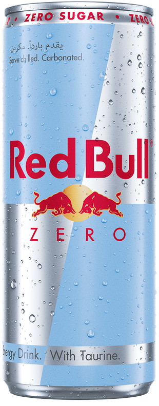A full chilled can of Red Bull Zero