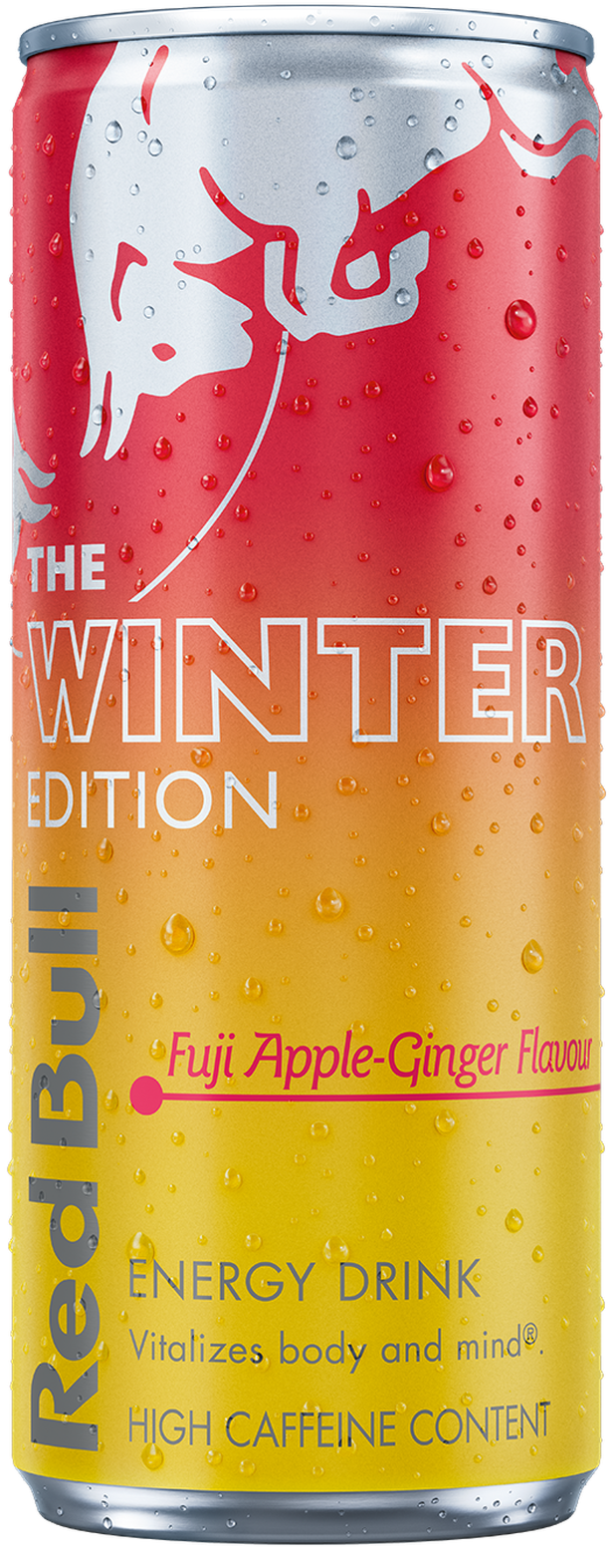 A full chilled can of Red Bull Winter Edition