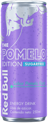 A full chilled can of Red Bull Pomelo Edition Sugarfree