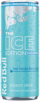A full chilled can of Red Bull Ice Edition Sugarfree