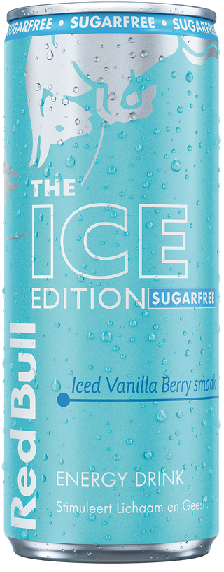 A full chilled can of Red Bull Ice Edition Sugarfree