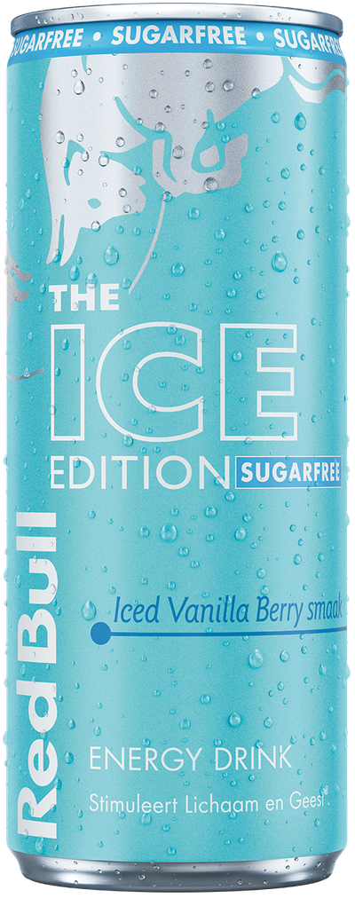 A full chilled can of Red Bull Ice Edition Sugarfree