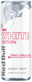 A full chilled can of Red Bull White Edition