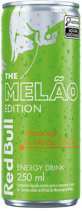 A chilled can of Red Bull Melão Edition