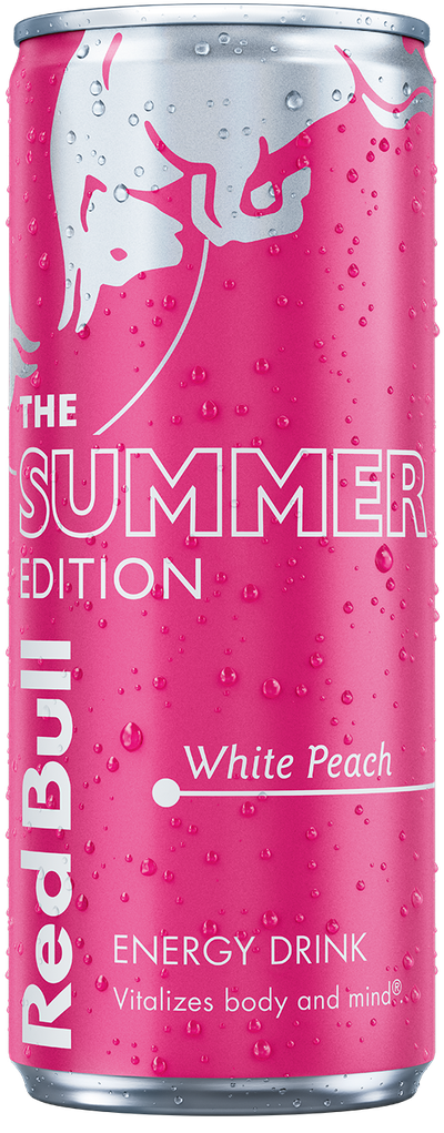 A full chilled can of the Red Bull Summer Edition