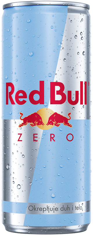A full chilled can of Red Bull Zero