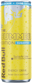 A full chilled can of Red Bull Summer Edition Sugarfree