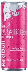 A full chilled can of Red Bull Summer Edition