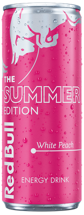 A full chilled can of Red Bull Summer Edition