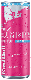 A full chilled can of Red Bull Summer Edition Sugarfree