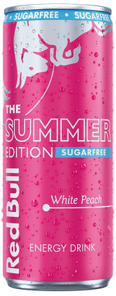 A full chilled can of Red Bull Summer Edition Sugarfree