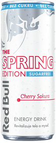 A full chilled can of Red Bull Spring Edition Sugarfree