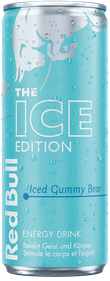 A full chilled can of Red Bull Ice Edition