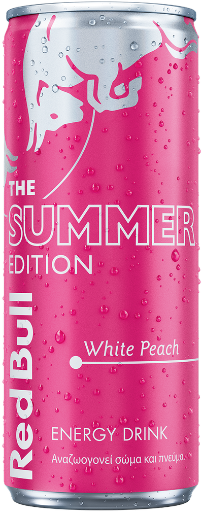 A full chilled can of Red Bull Summer Edition