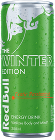 A full chilled can of Red Bull Winter Edition