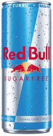A full chilled can of Red Bull Sugarfree