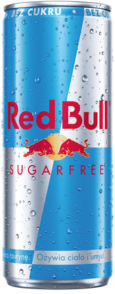 A full chilled can of Red Bull Sugarfree