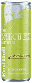 A full chilled can of Red Bull Winter Edition
