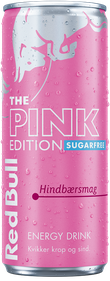 A full chilled can of Red Bull Pink Edition Sugarfree