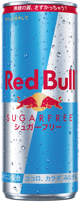 A full chilled can of Red Bull Sugarfree