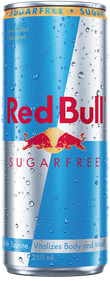 A chilled can of Red Bull Sugarfree