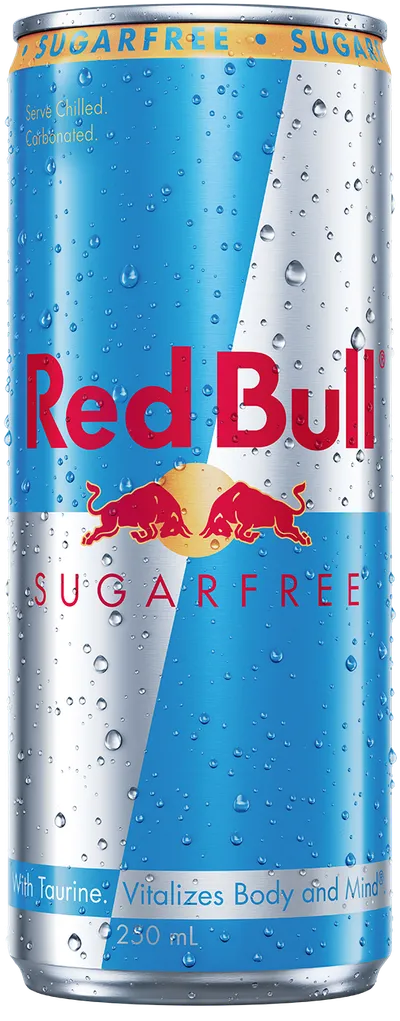 A chilled can of Red Bull Sugarfree