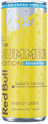 A chilled can on Red Bull Summer Edition Sugarfree