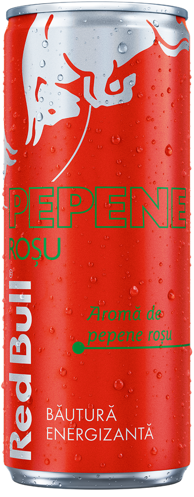 A chilled can of Red Bull Red Edition