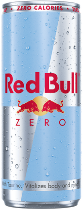 A full chilled can of Red Bull Zero