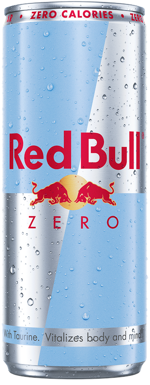 A full chilled can of Red Bull Zero