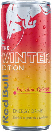 A full chilled can of Red Bull Winter Edition