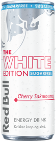 A full chilled can of Red Bull White Edition Sugarfree