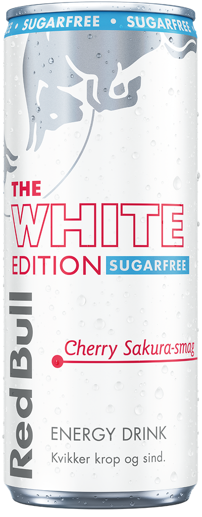 A full chilled can of Red Bull White Edition Sugarfree