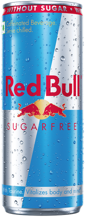 A full chilled can of Red Bull Sugarfree