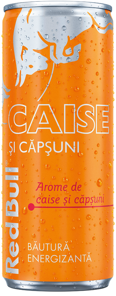 A chilled can of Red Bull Apricot Edition