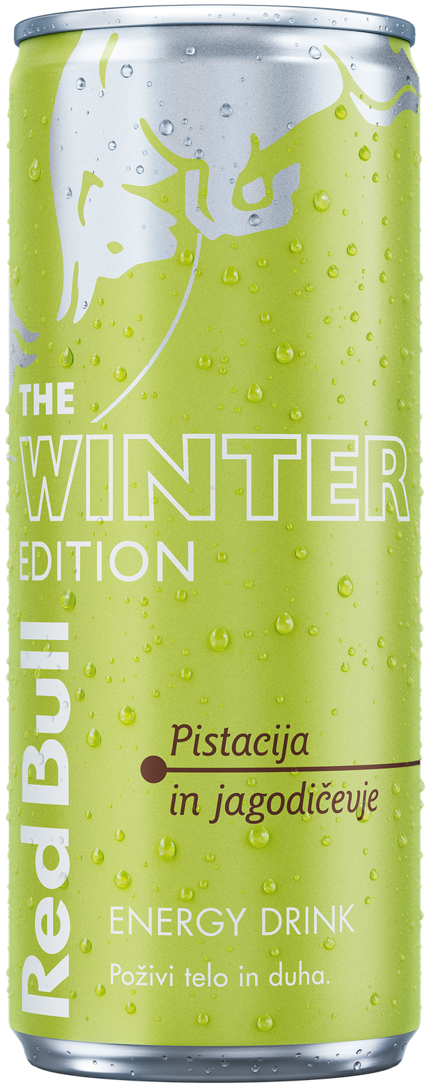 A chilled can of Red Bull Winter Edition
