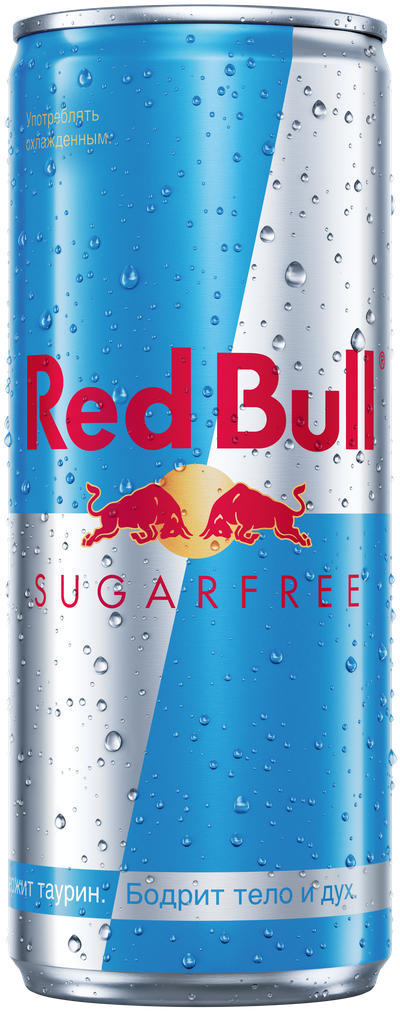 Image of a chilled can of Red Bull Sugarfree