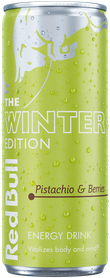 A full chilled can of Red Bull Winter Edition