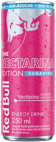 A chilled can of Red Bull Nectarina Edition