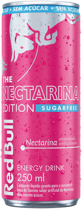 A chilled can of Red Bull Nectarina Edition