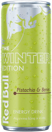 A full chilled can of Red Bull Winter Edition