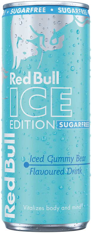 A full chilled can of Red Bull Ice Edition Sugarfree