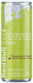 A full chilled can of Red Bull Winter Edition