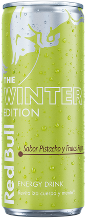 A chilled can of Red Bull Winter Edition